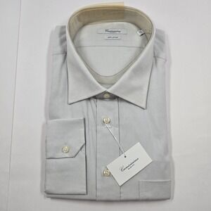 Camicissima Slim Fit Dress Shirt Mens 20.5 50 Grey 100% Cotton NB85 30U NWT